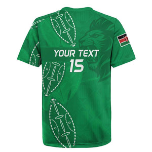 Jamhuri ya Kenya Rugby Custom Rugby Jersey Kenyan Shield Style - Green Color