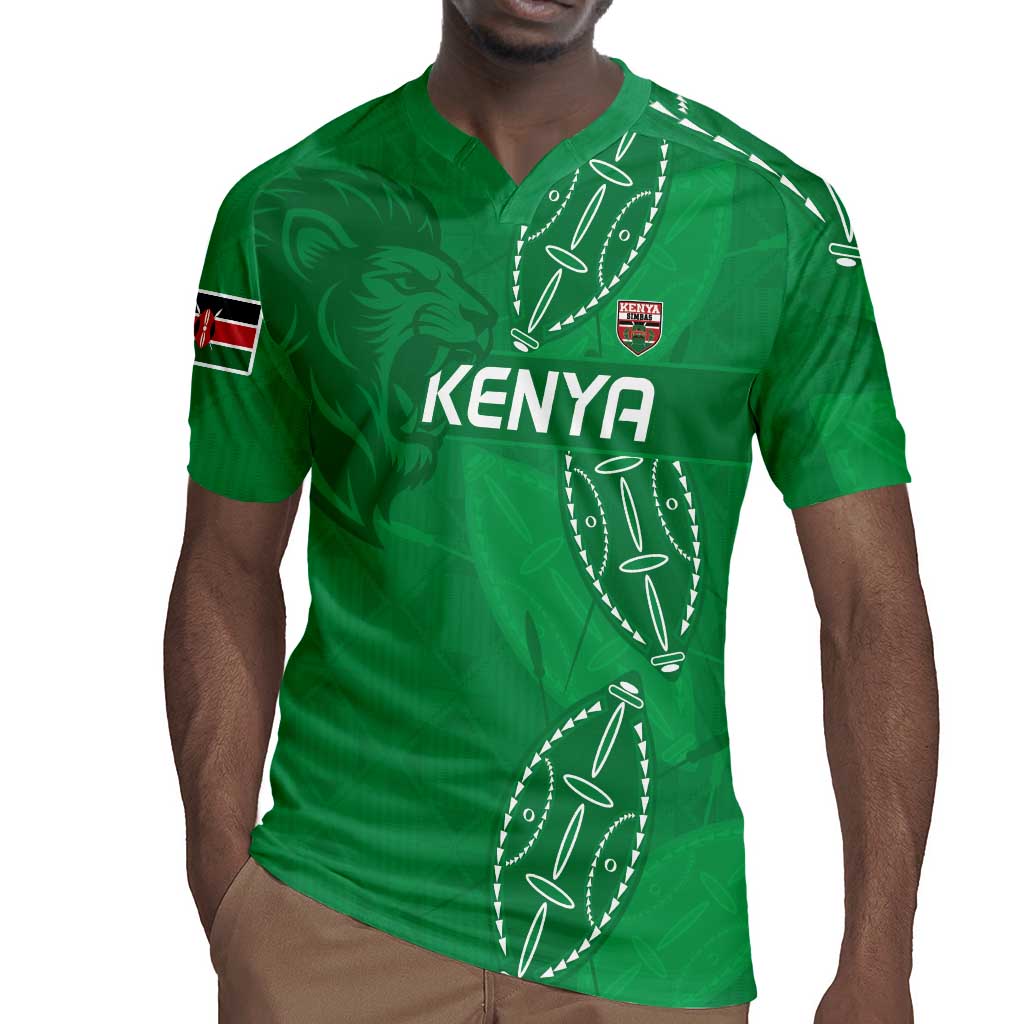 Jamhuri ya Kenya Rugby Custom Rugby Jersey Kenyan Shield Style - Green Color