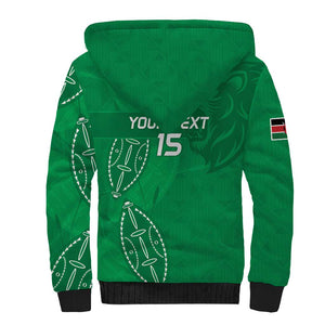 Jamhuri ya Kenya Rugby Custom Sherpa Hoodie Kenyan Shield Style - Green Color