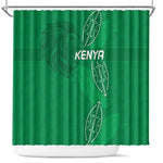 Jamhuri ya Kenya Rugby Shower Curtain Kenyan Shield Style - Green Color