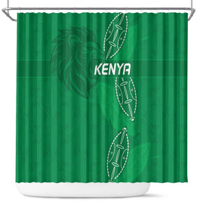 Jamhuri ya Kenya Rugby Shower Curtain Kenyan Shield Style - Green Color