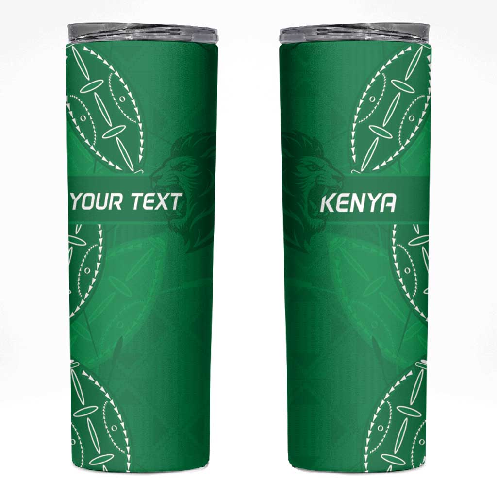 Jamhuri ya Kenya Rugby Custom Skinny Tumbler Kenyan Shield Style - Green Color