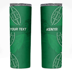 Jamhuri ya Kenya Rugby Custom Skinny Tumbler Kenyan Shield Style - Green Color