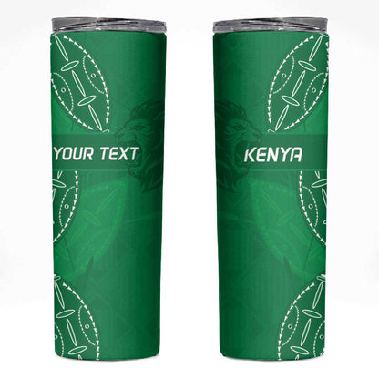 Jamhuri ya Kenya Rugby Custom Skinny Tumbler Kenyan Shield Style - Green Color