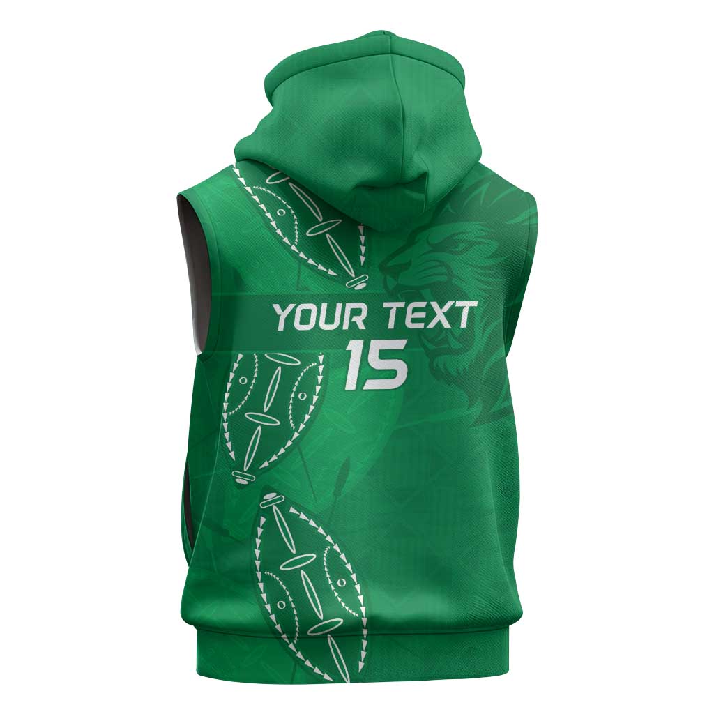 Jamhuri ya Kenya Rugby Custom Sleeveless Hoodie Kenyan Shield Style - Green Color - African Pride