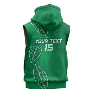 Jamhuri ya Kenya Rugby Custom Sleeveless Hoodie Kenyan Shield Style - Green Color - African Pride