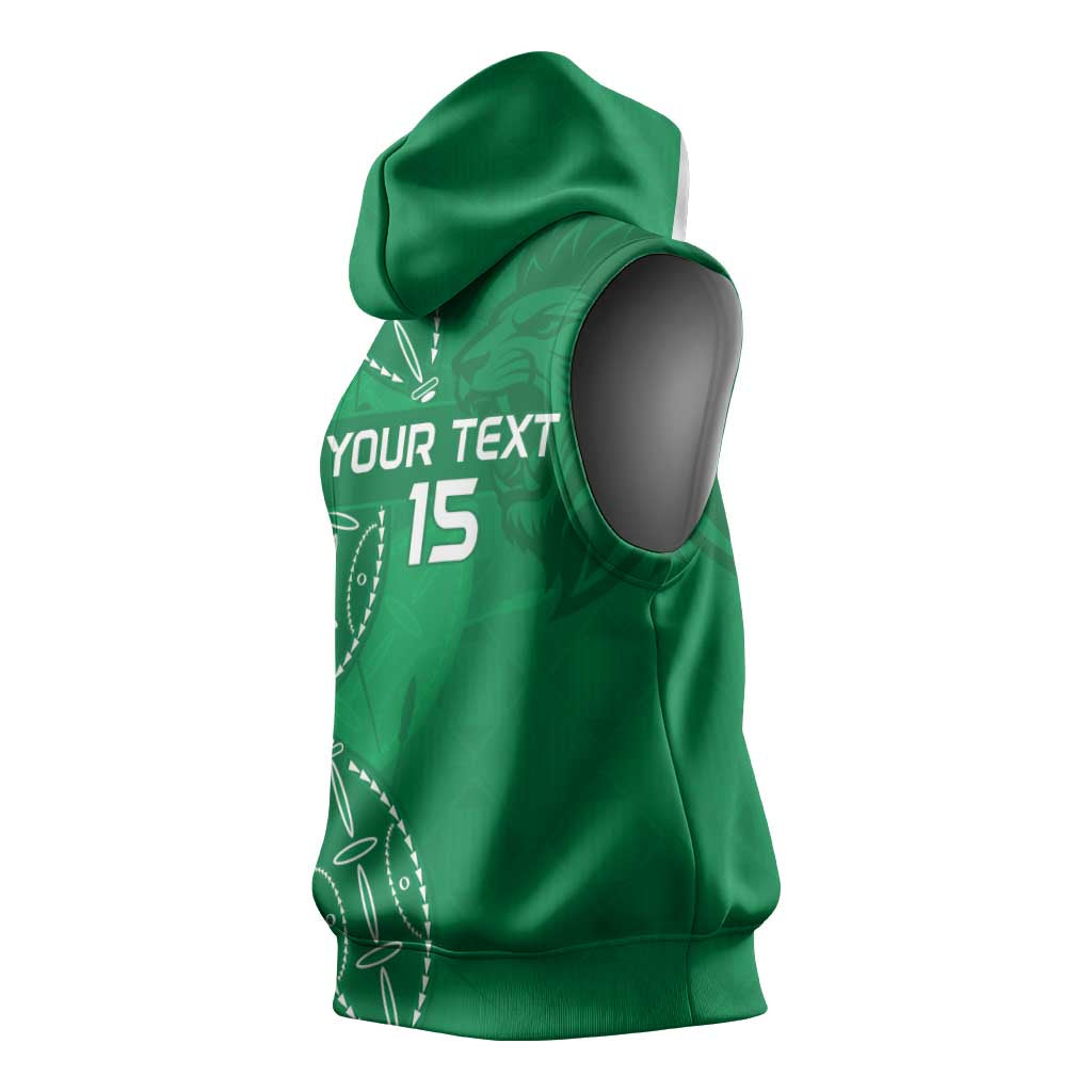 Jamhuri ya Kenya Rugby Custom Sleeveless Hoodie Kenyan Shield Style - Green Color - African Pride