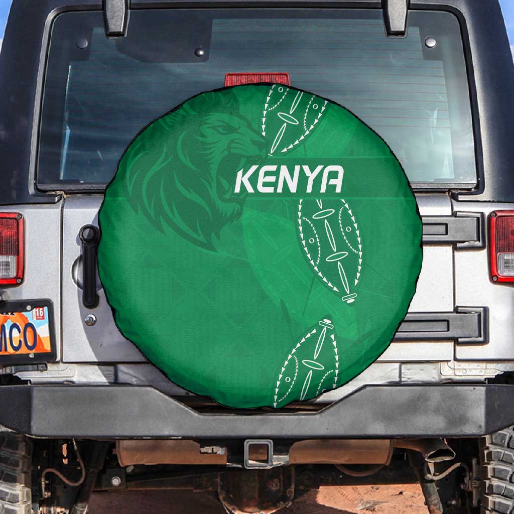 Jamhuri ya Kenya Rugby Spare Tire Cover Kenyan Shield Style - Green Color