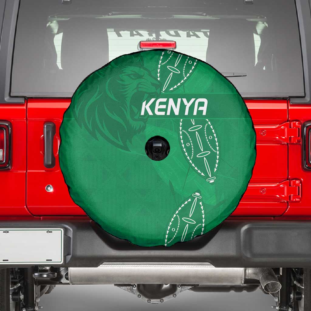 Jamhuri ya Kenya Rugby Spare Tire Cover Kenyan Shield Style - Green Color