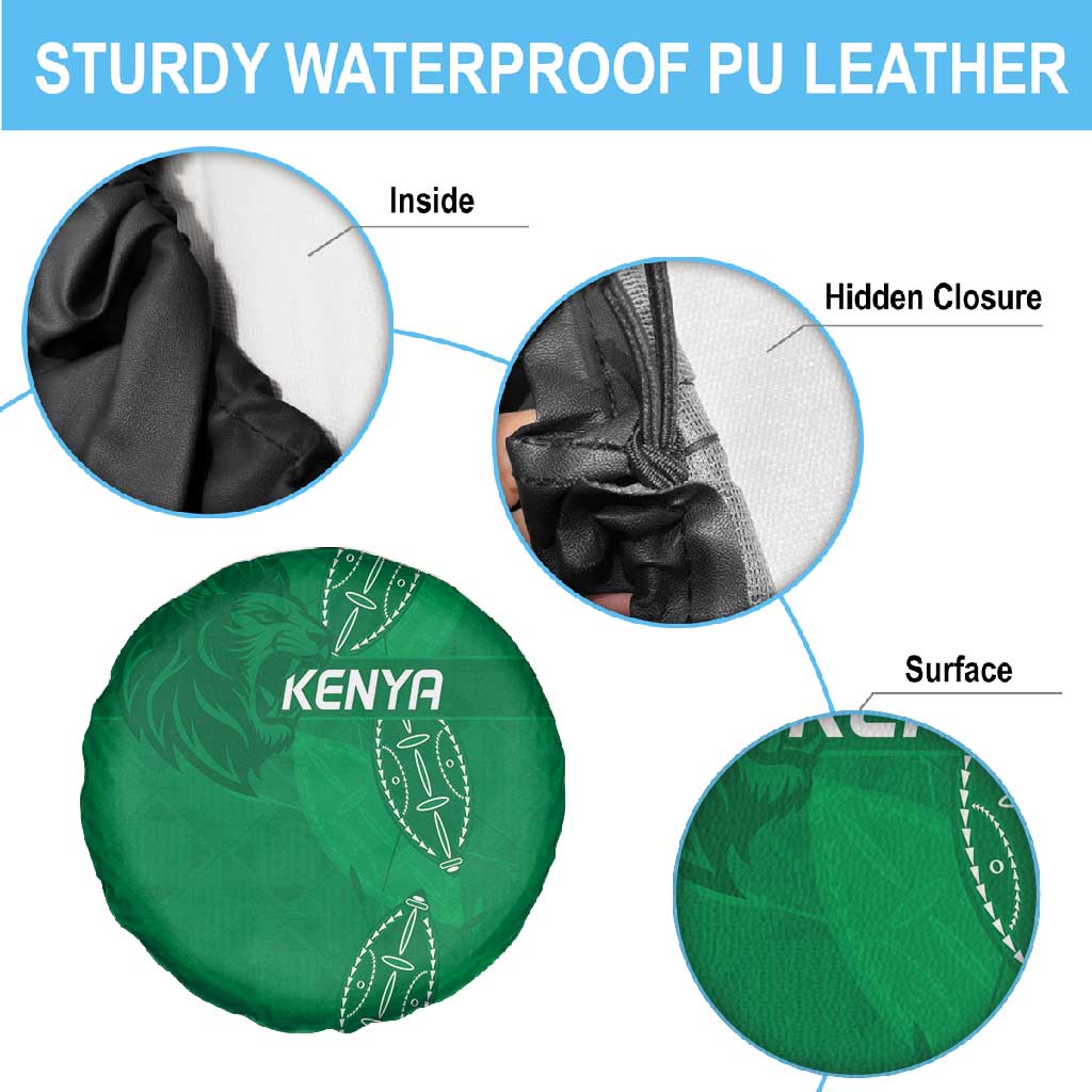 Jamhuri ya Kenya Rugby Spare Tire Cover Kenyan Shield Style - Green Color