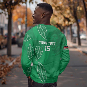 Jamhuri ya Kenya Rugby Custom Sweatshirt Kenyan Shield Style - Green Color