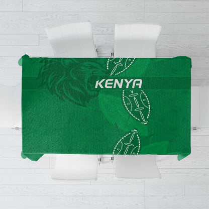 Jamhuri ya Kenya Rugby Tablecloth Kenyan Shield Style - Green Color