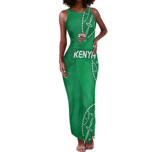 Jamhuri ya Kenya Rugby Custom Tank Maxi Dress Kenyan Shield Style - Green Color