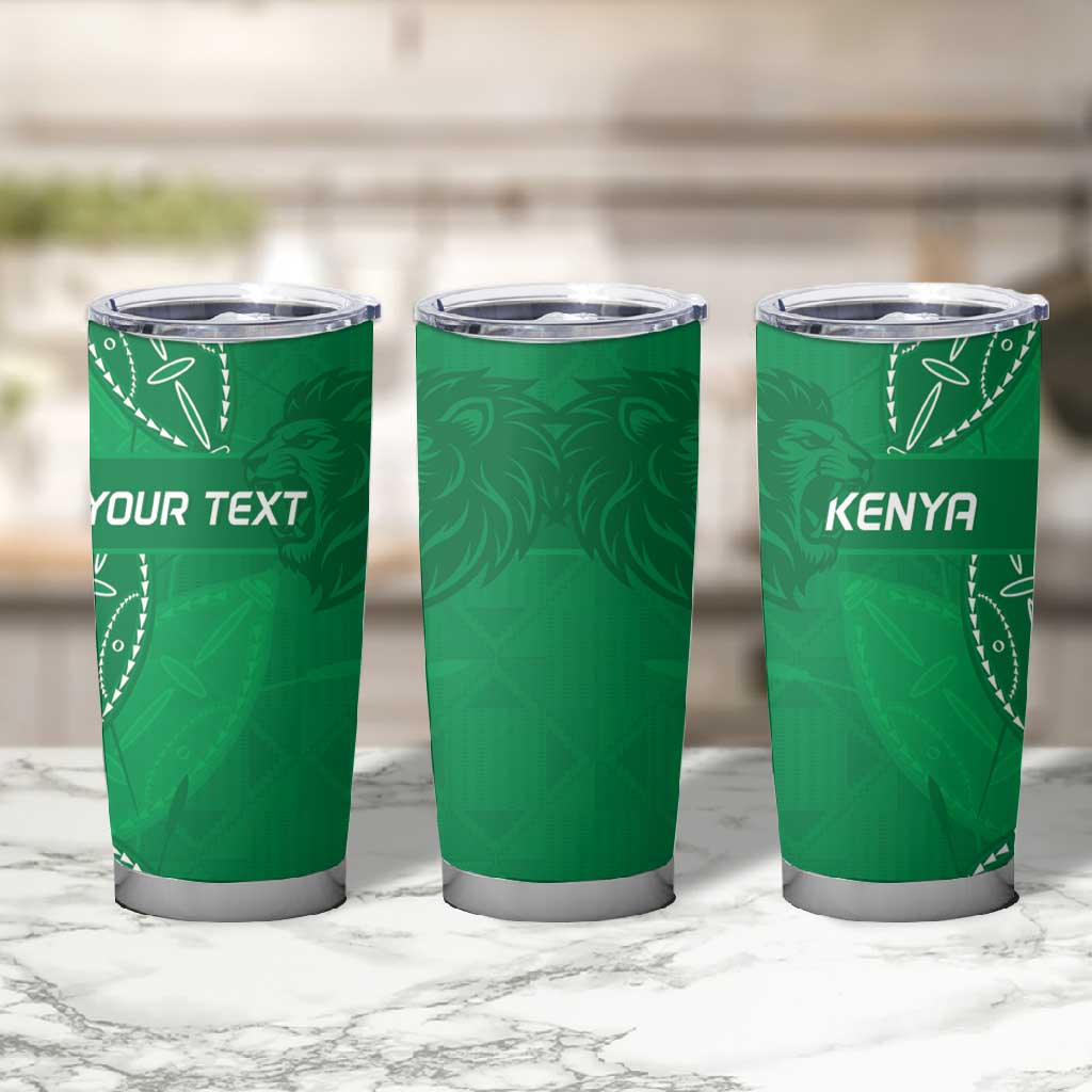 Jamhuri ya Kenya Rugby Custom Tumbler Cup Kenyan Shield Style - Green Color