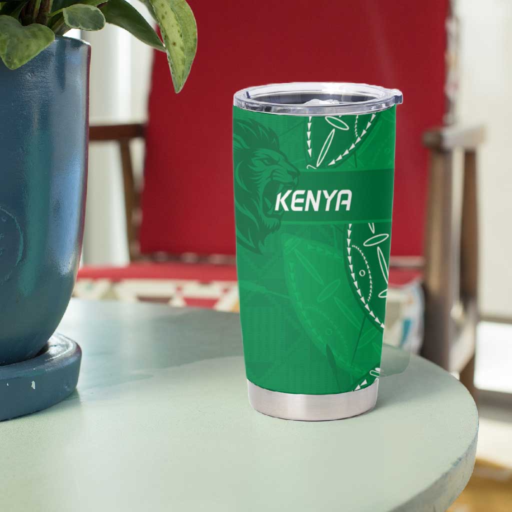 Jamhuri ya Kenya Rugby Custom Tumbler Cup Kenyan Shield Style - Green Color