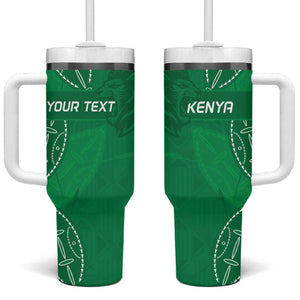 Jamhuri ya Kenya Rugby Custom Tumbler With Handle Kenyan Shield Style - Green Color