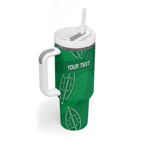 Jamhuri ya Kenya Rugby Custom Tumbler With Handle Kenyan Shield Style - Green Color