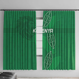 Jamhuri ya Kenya Rugby Window Curtain Kenyan Shield Style - Green Color