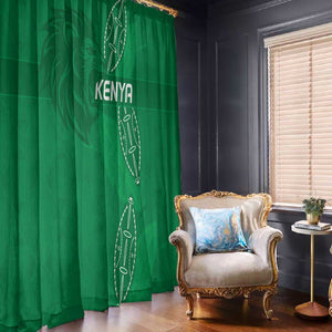 Jamhuri ya Kenya Rugby Window Curtain Kenyan Shield Style - Green Color