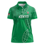 Jamhuri ya Kenya Rugby Custom Women Polo Shirt Kenyan Shield Style - Green Color