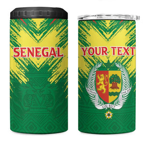Senegal Rugby Custom 4 in 1 Can Cooler Tumbler Go Go Go !
