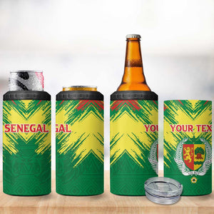 Senegal Rugby Custom 4 in 1 Can Cooler Tumbler Go Go Go !