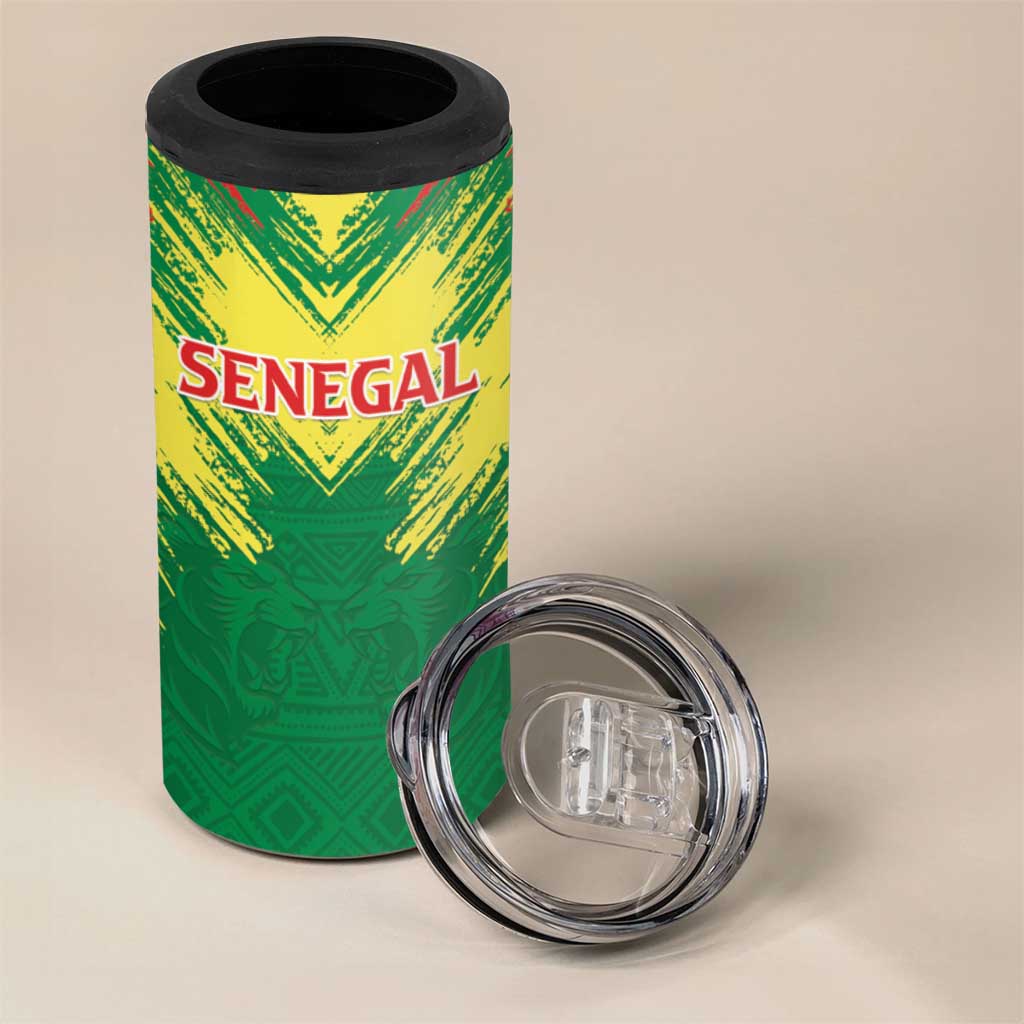 Senegal Rugby Custom 4 in 1 Can Cooler Tumbler Go Go Go !