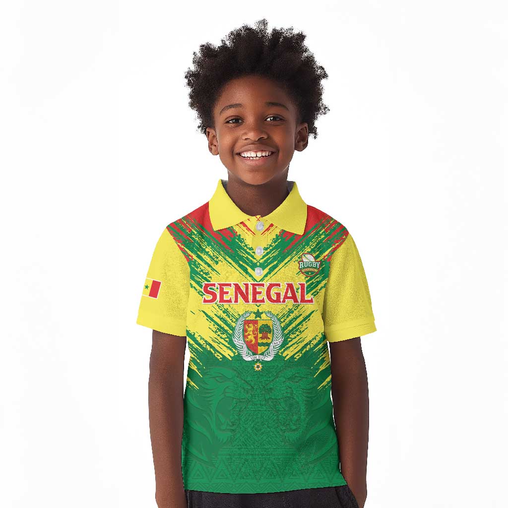 Senegal Rugby Custom Kid Polo Shirt Go Go Go !
