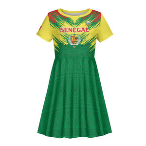 Senegal Rugby Custom Kid Short Sleeve Dress Go Go Go !