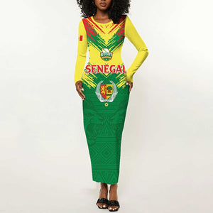 Senegal Rugby Custom Long Sleeve Bodycon Dress Go Go Go ! LT15