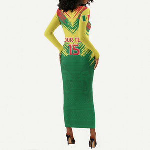 Senegal Rugby Custom Long Sleeve Bodycon Dress Go Go Go ! LT15