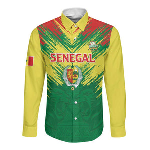 Senegal Rugby Custom Long Sleeve Button Shirt Go Go Go !
