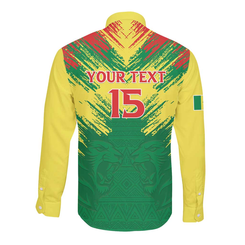 Senegal Rugby Custom Long Sleeve Button Shirt Go Go Go !