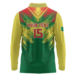 Senegal Rugby Custom Long Sleeve Polo Shirt Go Go Go !