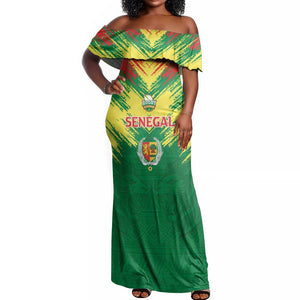 Senegal Rugby Custom Off Shoulder Maxi Dress Go Go Go !