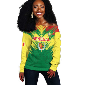 Senegal Rugby Custom Off Shoulder Sweater Go Go Go !