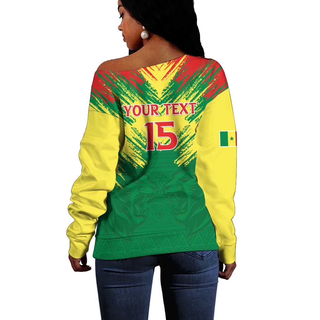 Senegal Rugby Custom Off Shoulder Sweater Go Go Go !