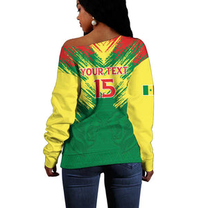 Senegal Rugby Custom Off Shoulder Sweater Go Go Go !