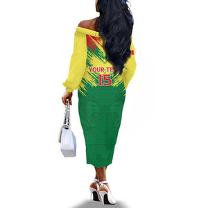 Senegal Rugby Custom Off The Shoulder Long Sleeve Dress Go Go Go !