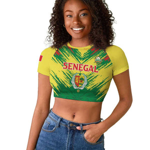 Senegal Rugby Custom Raglan Cropped T shirt Go Go Go !