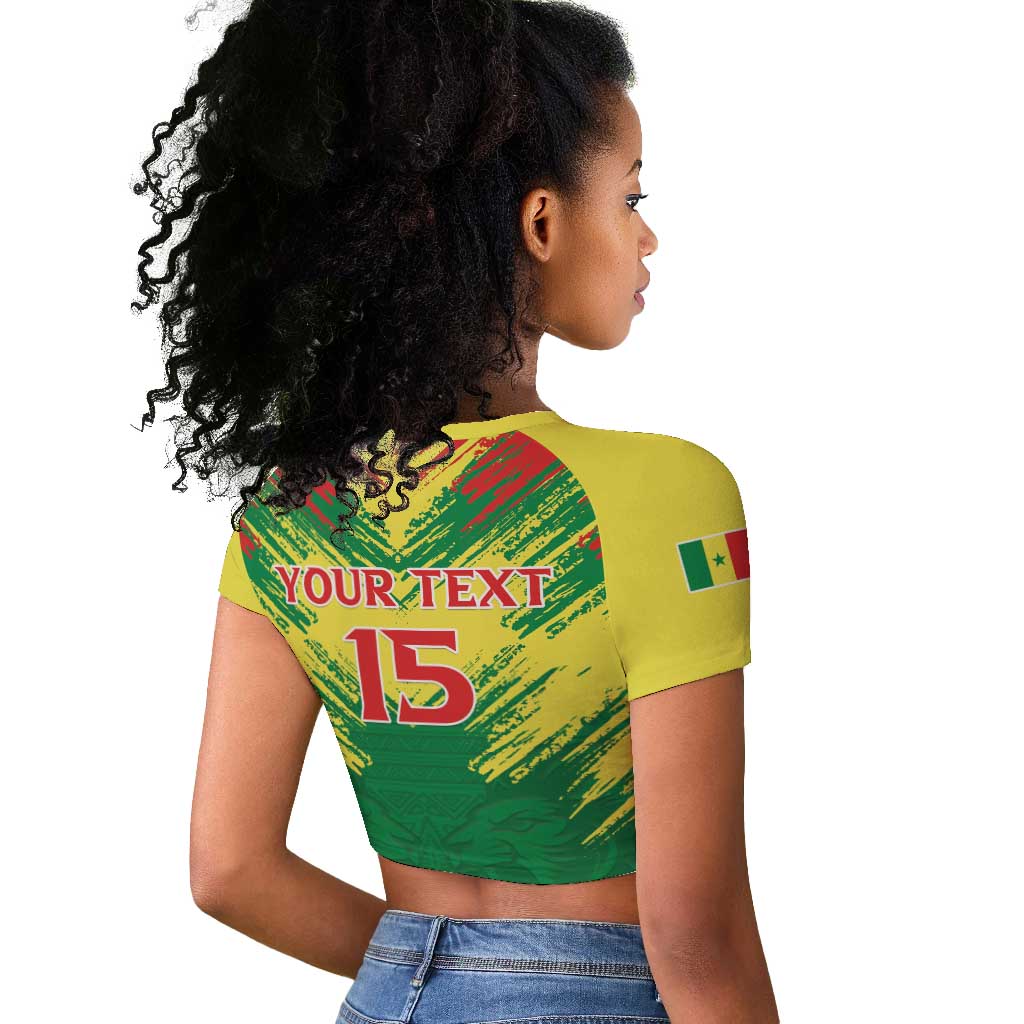 Senegal Rugby Custom Raglan Cropped T shirt Go Go Go !