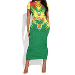 Senegal Rugby Custom Short Sleeve Bodycon Dress Go Go Go ! LT15
