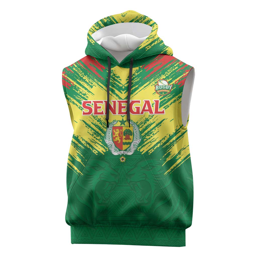 Senegal Rugby Custom Sleeveless Hoodie Go Go Go ! - African Pride