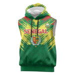 Senegal Rugby Custom Sleeveless Hoodie Go Go Go ! - African Pride