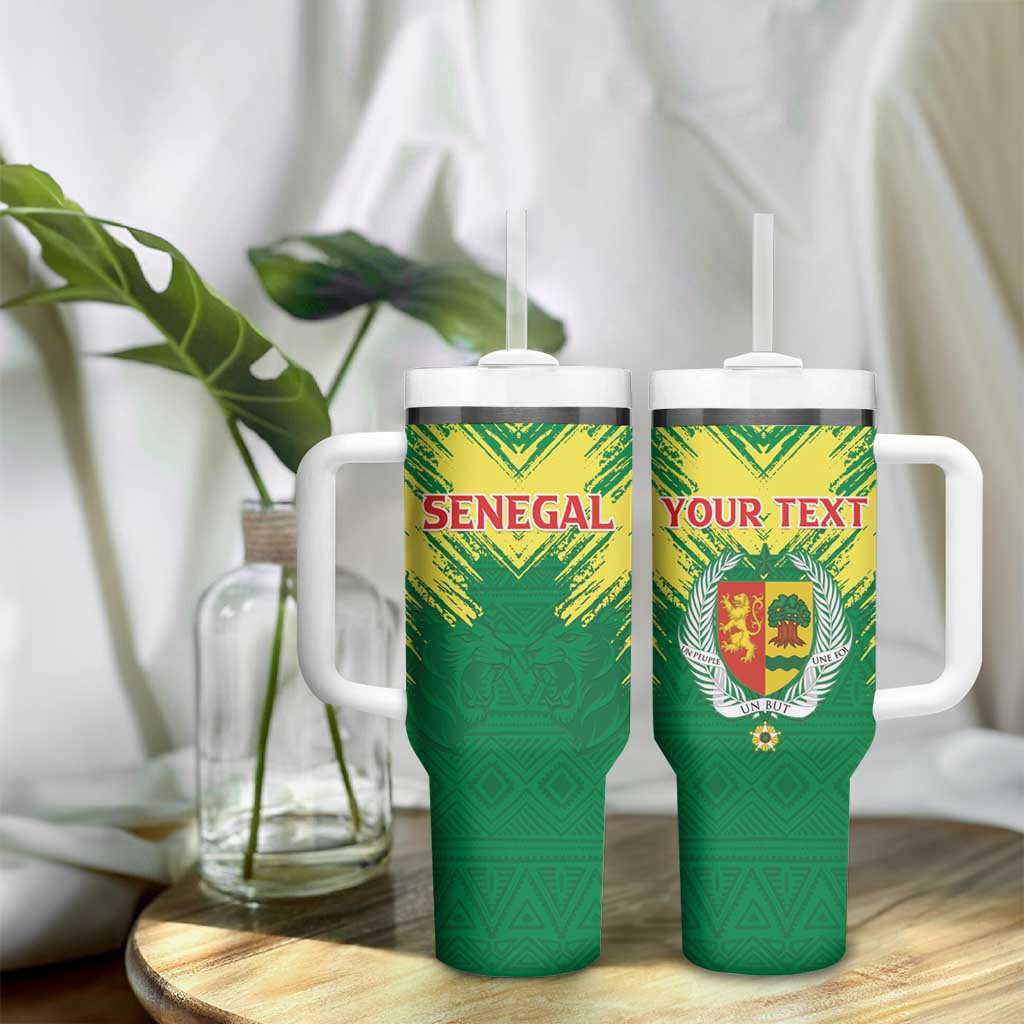 Senegal Rugby Custom Tumbler With Handle Go Go Go !