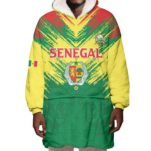 Senegal Rugby Custom Wearable Blanket Hoodie Go Go Go !