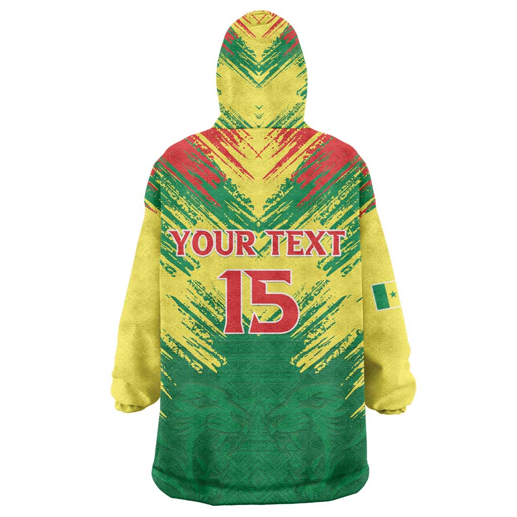 Senegal Rugby Custom Wearable Blanket Hoodie Go Go Go !