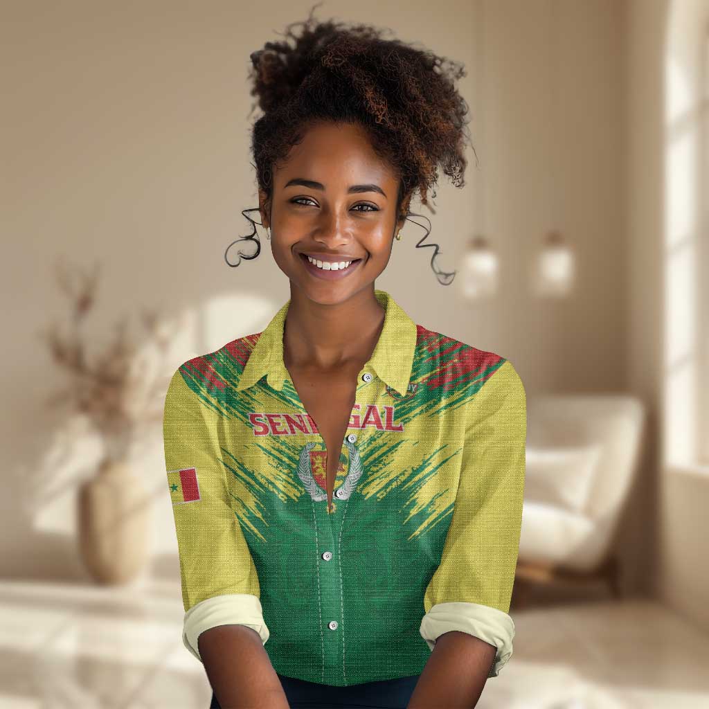 Senegal Rugby Custom Women Casual Shirt Go Go Go !