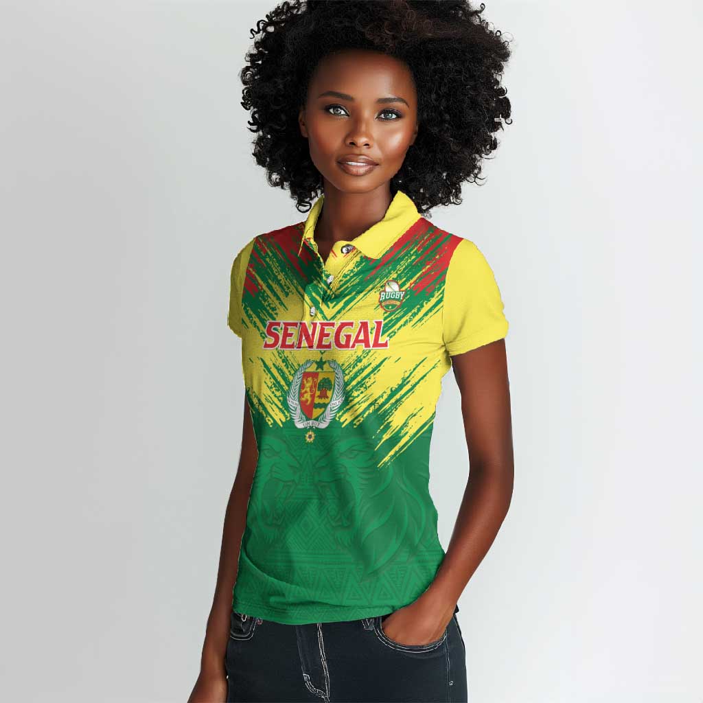 Senegal Rugby Custom Women Polo Shirt Go Go Go !
