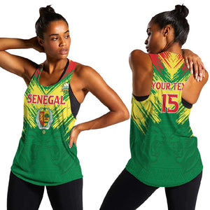 Senegal Rugby Custom Women Racerback Tank Go Go Go !